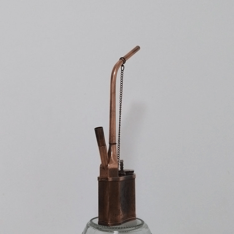 古铜色可抽云南烟丝或卷烟两用 小锅水烟壶水烟斗重约