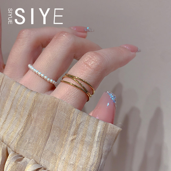 SIYUE/맞춤형 비전제 다층 라인 플레인 링 링 2024 새로운 틈새 지수 핑거 링 티타늄 스틸 링 SIYUE/맞춤형 비전제 다층 라인 플레인 링 링 2024 새로운 틈새 지수 핑거 링 티타늄 스틸 링