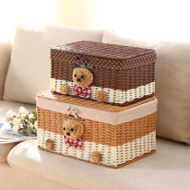 Woven Cartoon Tabletop Containing box storage box containing basket Miscellaneous Finishing Containing Basket Snack toy containing box