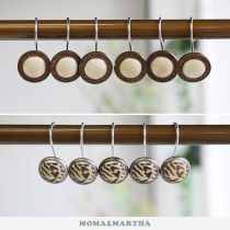 Mmermau style American retro bath curtain hook bath curtain ring resin hooks Stainless Steel Hooks Marble