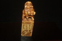 80s old natural Shoushan stone stamp old room decoration