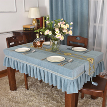 Solid color fabric rectangular tablecloth table household fabric table cover cloth square coffee table tablecloth custom