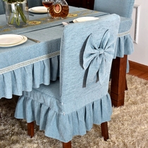 Simple thickened dining chair cover seat cover chair cover fabric chair cover home bench set custom