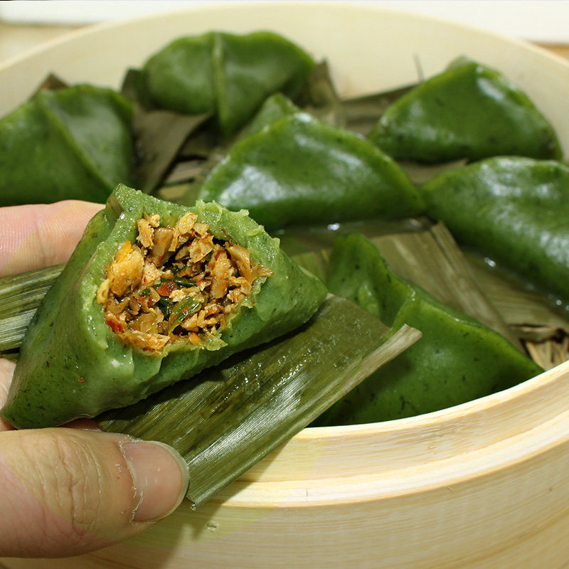 湖南炎陵艾叶米果清明果纯手工糯米糍粑艾草青团子传统糕点特产