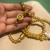 Everyone altar ancient method transfer wheel beaded ancient method Gold Gold ancient method solid bead necklace foot Gold 999