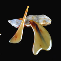 Small dolphin natural horn scraping face artifact plate surface detoxification beauty whole body universal cervical white water Jade