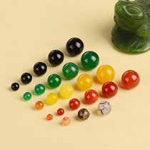 Wen play Buddha beads Bracelet necklace Hand string Star moon Bodhi accessories Spacer beads Black Agate loose beads Round beads Agate beads