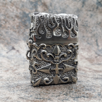 zippo lighter inner container silver handmade DIY Crazy Pig shell death squad copper heavy armor to give tin box gift