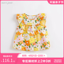 Mark Jenny 2022 Baby summer dress girl print large lace pure cotton small shirt child blouse 210229