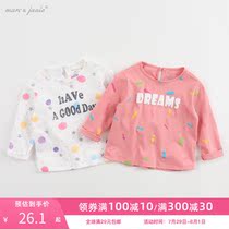 (Discount)Mark Jenny baby autumn Girls pure cotton long-sleeved T-shirt spring and autumn childrens top 93051