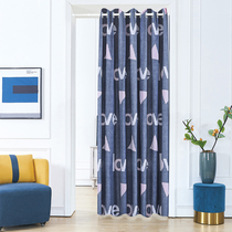 Door curtain household partition curtain decoration bedroom fabric Bathroom Kitchen door curtain anti-oil smoke-free perforated Korean curtain