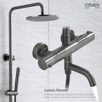 robern gun grey full copper thermostatic shower head shower set intelligent temperature-controlled shower head shower nozzle