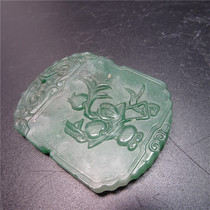 Ming and Qing Old Gas Craftsman Aoka Jade Brand Old Green Emerald Pendant Pure Handmade Jade Sculptures Jade Pei Waist Peelwood