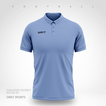 orky Wokai polo shirt mens sports short sleeve T-shirt solid color custom football training appearance lapel casual uniform
