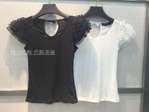 2016 Spring and Summer New Flying Sleeve Joker Top Black White Dress Hot Sale