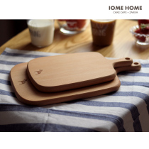 Japanese beech breakfast bread cutting board Wooden tray Solid wood paint-free fruit cake pendulum Ebony daily necessities