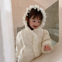 Next music girls' down cotton coat mid-length 2022 winter baby girls cotton coat princess coat cotton trendy