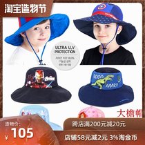 Childrens Visor Korean Spiderman sunscreen sun hat Student Fisherman hat Boy Flower pot hat Big brim Summer