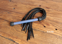 Gold silk blue snakeskin handle twelve ears nine tails cat loose whip cowhide whip training whip(need to be customized)