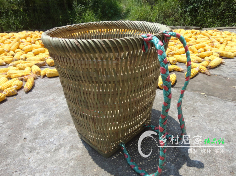包邮 四川成人竹篾背篼背筐 收纳筐买菜采摘舞蹈道具竹编背篓塑料