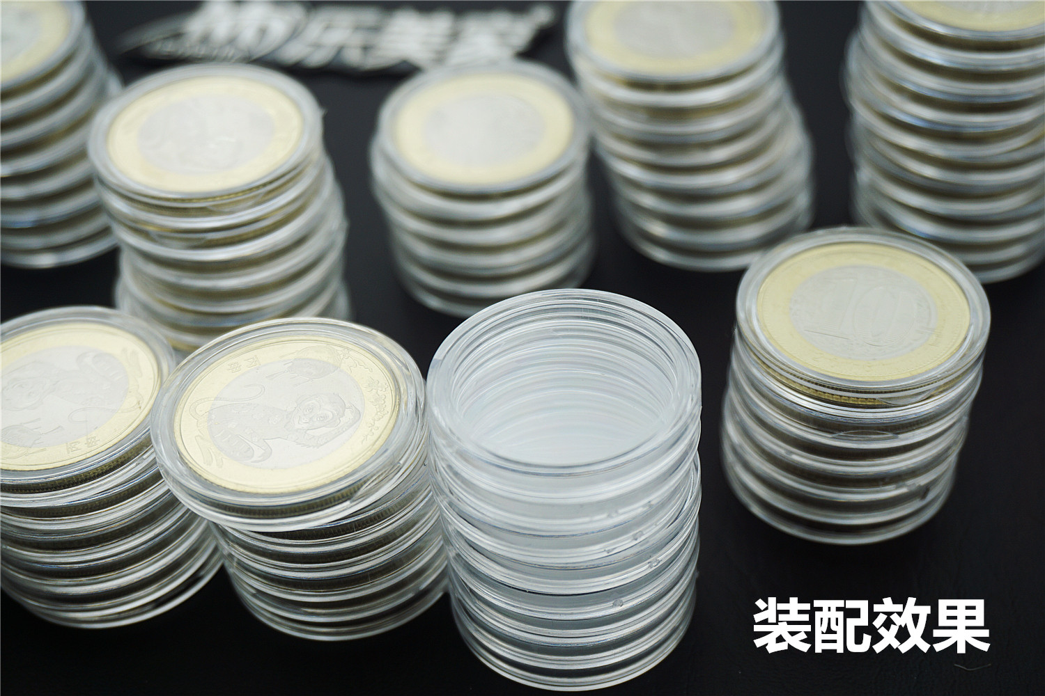 鸡年纪念币保护盒 直径27mm圆盒10元生肖硬币纪念币保护盒透明壳