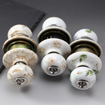 Veneya ceramic door lock 33SB-T yellow camellia Golden white spherical bedroom interior door round lock