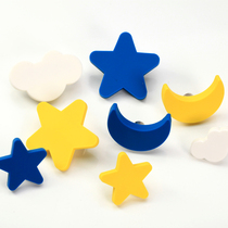 Childrens room wardrobe handle drawer shoe cabinet handle star star Moon White Cloud cartoon environmental protection soft glue kindergarten Primary School