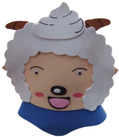 小灰红灰太狼喜羊羊美羊羊懒羊羊沸羊羊村长卡通动物帽子头饰eva