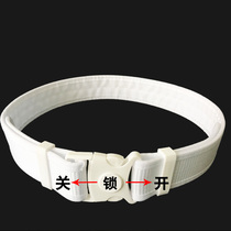 Boutique hard multi-functional outdoor armed training patrol white duty nylon security velcro belt