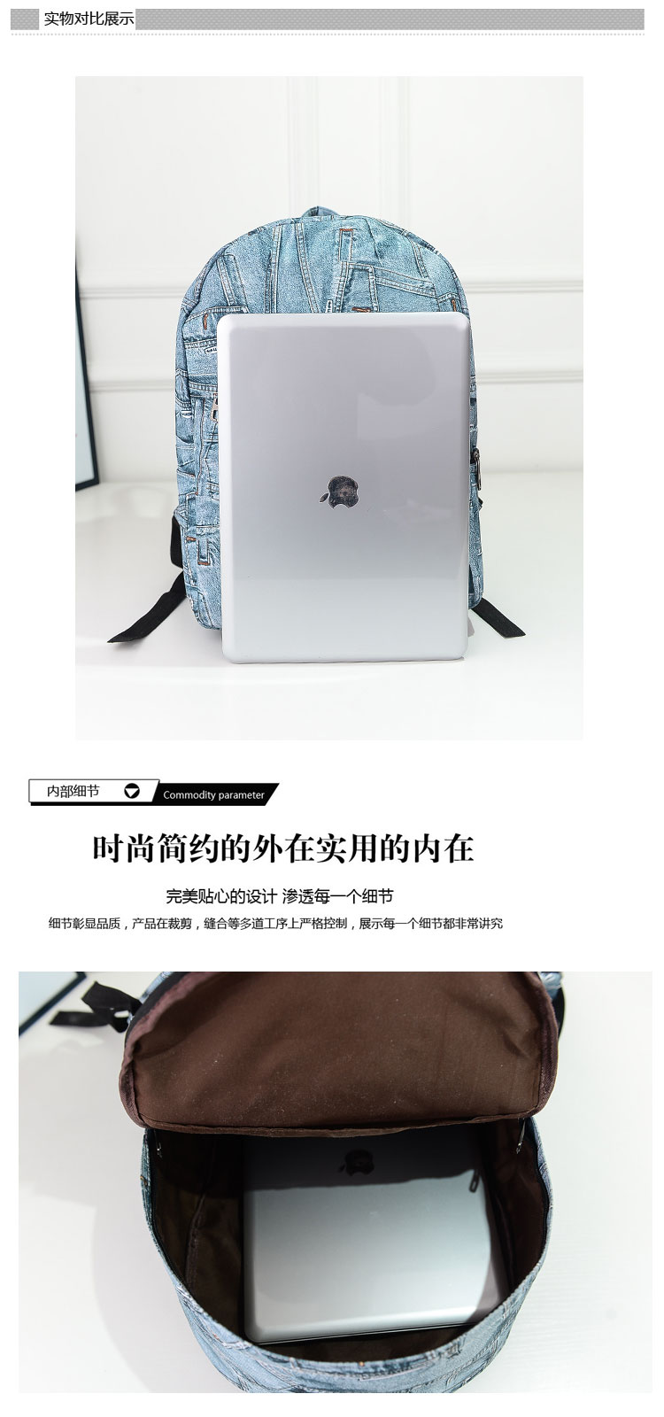 loewe雙肩包牛仔布 2020正品Tota Tale休閑書包街頭潮流雙肩包牛仔佈韓版女雙肩背包 loewe雙肩包