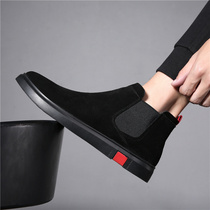 Chelsea boots mens winter black warrior high-top British style winter boots mens boots all-match Korean short boots trendy