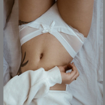 Tangian Clouds White Low Waist Female Lace Fire Hot Sexy Cross Milk Silk Pure Cotton Stall Triangle Pants No-scratched panties