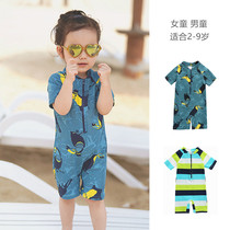 Korean insin children's swimsuits Boys' continuous sunscreen dry girls' swimsuit Korean version of the little girl surfing suit handsome