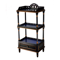 American side several corners several shelves Bedroom color painted triple shelf Ground Hollowed-out Decorated Shelf Retro Containing Shelf