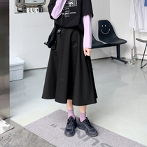 Commoner sauce original all-match Japanese tooling style-thin and high A-word mid-length skirt 2021 spring new