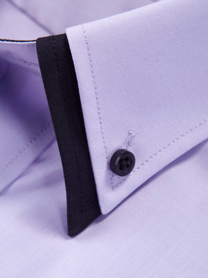 普瑞森夏季新款 男士双层领短袖衬衣英伦韩版修身薄款男装衬衫潮产品展示图3