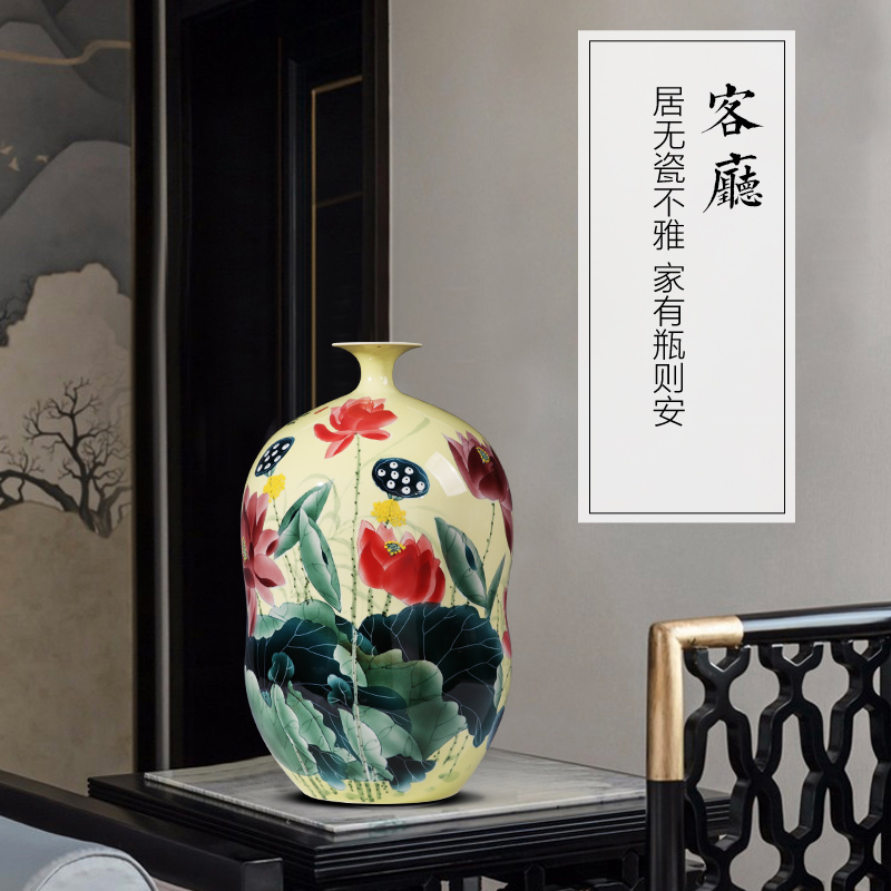 Jingdezhen ceramics powder enamel vase hand - made lotus gourd bottle of flower arranging furnishing articles sitting room of Chinese style household ornaments