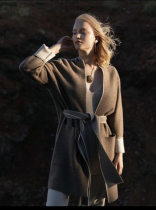 Mongolia GOBI Cashmere Double - sided Knitting Heart Belt Cashmere Sweater Natural Organic Thickness