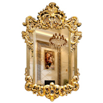 European American toilet mirror wall hanging retro bathroom mirror dressing table mirror porch living room carved decorative mirror