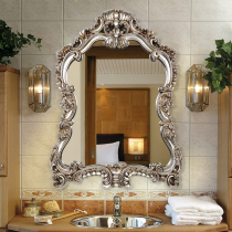 European toilet mirror wall-mounted bathroom mirror toilet bathroom mirror retro dressing table mirror decorative frame