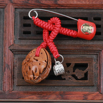 Handmade new silver jewelry brand new mountain peach basket wool peach kernel basket foot silver thimble hoop baby child safety pin pendant