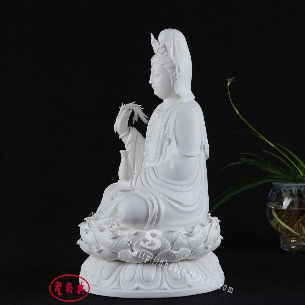 典尚堂13寸全莲观音佛像可开光陶瓷观世音菩萨药师佛净水