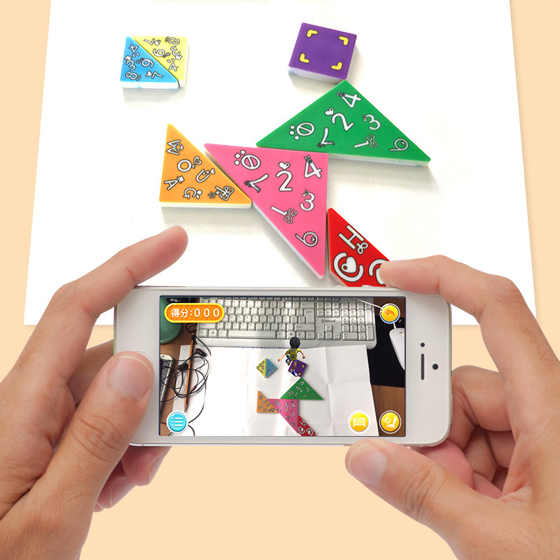 熊猫a啦的魔法七巧板尝鲜版 能说会动的益智ar玩具 立体4d互动