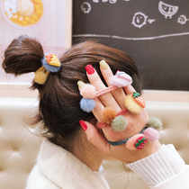 Sweet and cute plush strawberry head rope high elastic tie hair rubber band female Hairband hair leather case simple hair rope