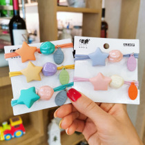Summer new candy color leather band Sweet hipster head rope Hairband small star hair rope hand chain tie hair holster