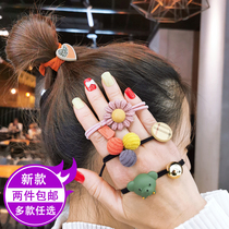 Korean cute sweet hair rope tie hair leather band hair string simple Net red headwear ball leather hair accessories