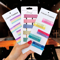 Korean simple girl color clip hairclip Bangar clip clip Net red hipster clip head jewelry