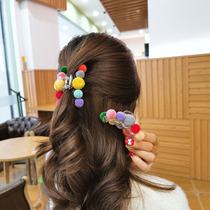 South Korea East Gate same rainbow color hair ball grab clip Sweet Wild Girl top clip back head hairclip hair card