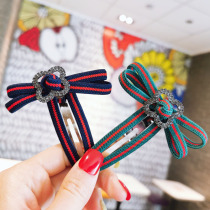 Korean version of rhinestone bow Bab clip sweet one-word clip clip hair banger clip hair accessories hair accessories