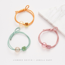 Simple Sweet Rhinestone Hair Rope hipster Mori Womens Joker Head Cord Tie Hair Rubber Band Hair Hairband Holster